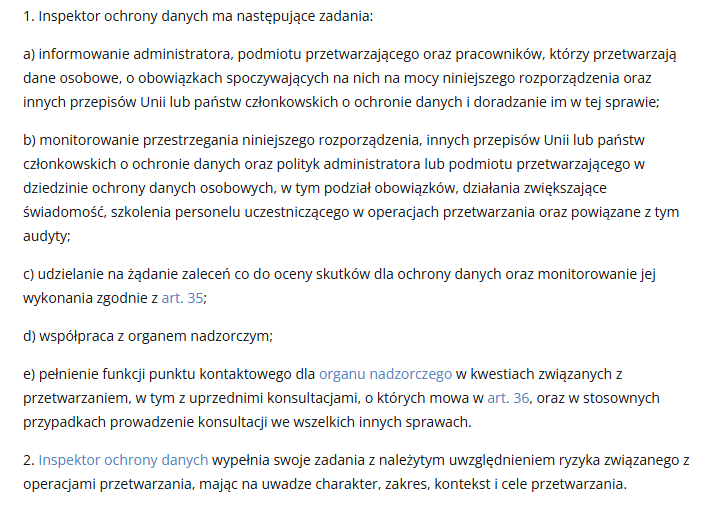 Artykuł 39 ust 1 rodo