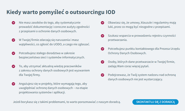 Outsourcing IOD – Outsourcing funkcji Inspektora Ochrony Danych 