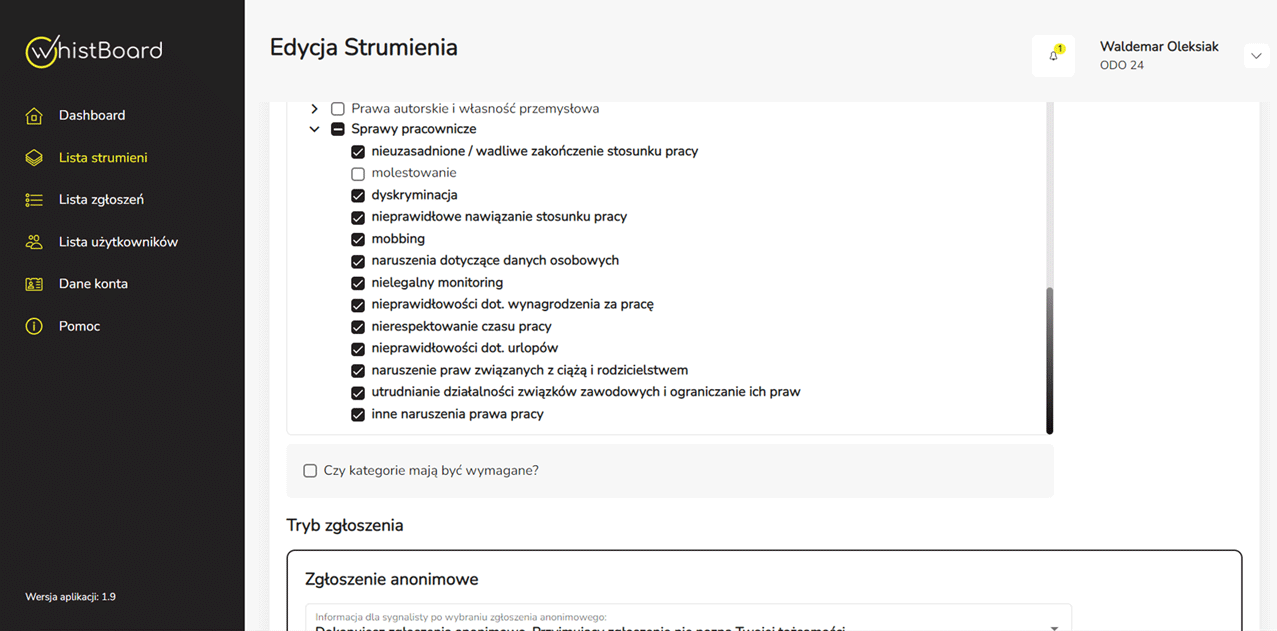 Edycja strumienia